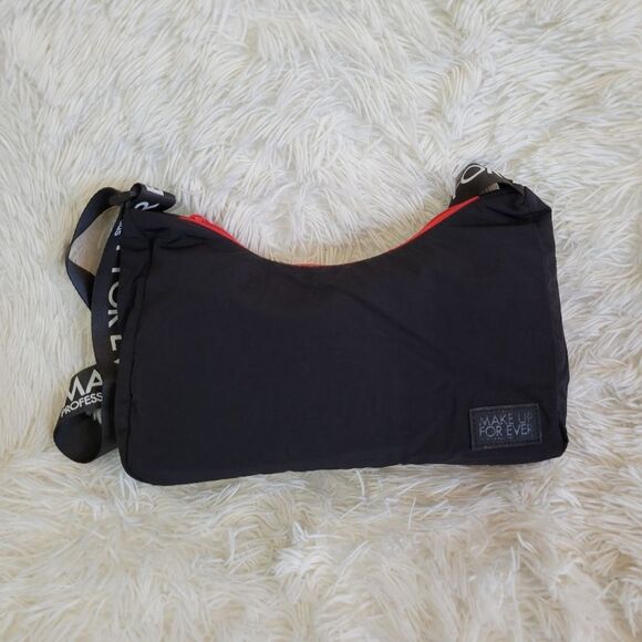 Makeup Forever Handbags - Make Up Forever Makeup Cosmetics Adjustable Over the Shoulder Zipper Black Bag
